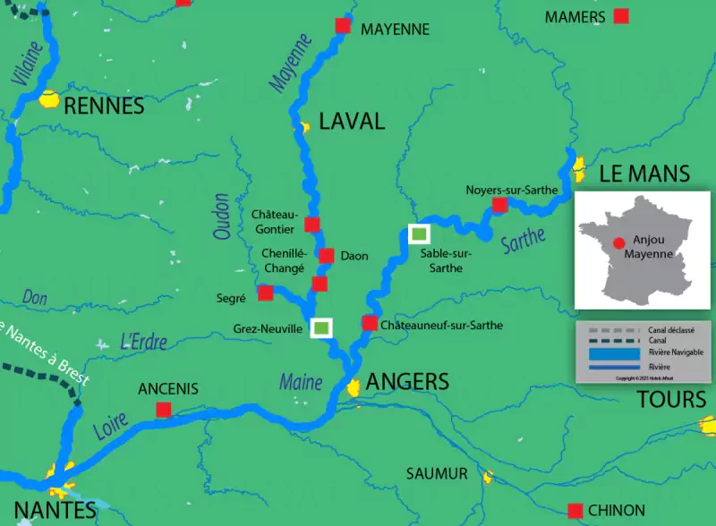 Nicols Anjou carte des voies navigables