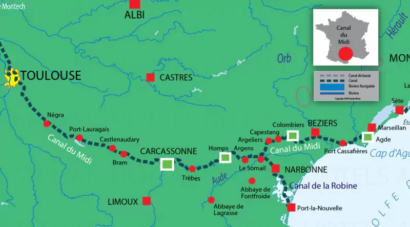 Les Canalous FPP Canal du Midi carte des voies navigables