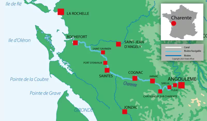 Les Canalous FPP Charente carte des voies navigables