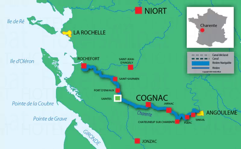 Locaboat Charente carte des voies navigables