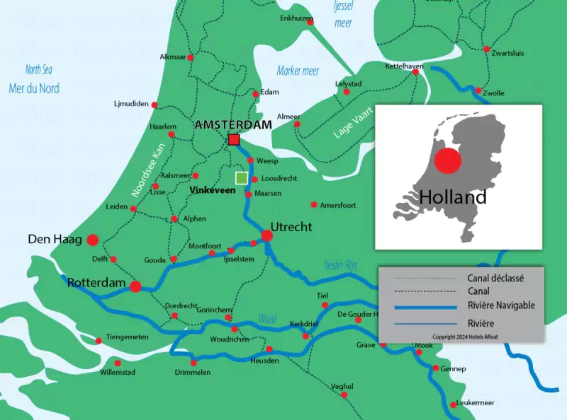 Le Boat Amsterdam carte des voies navigables