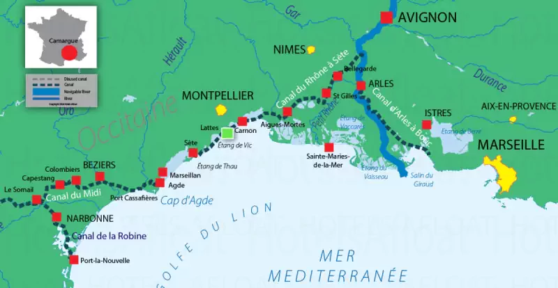 Locaboat by Riverly Camargue carte des voies navigables