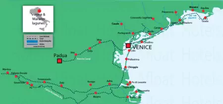Canal and river map for La lagune de Venise