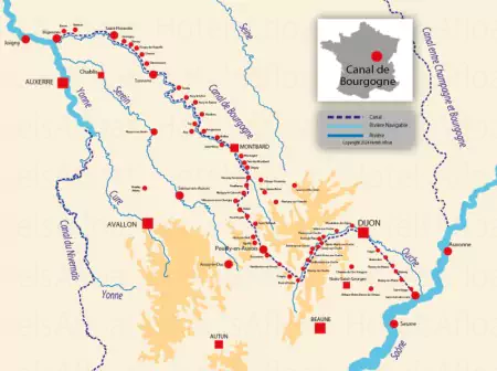 Carte Le Canal de Bourgogne