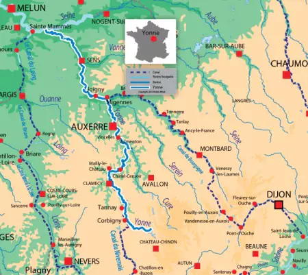 Carte L'Yonne